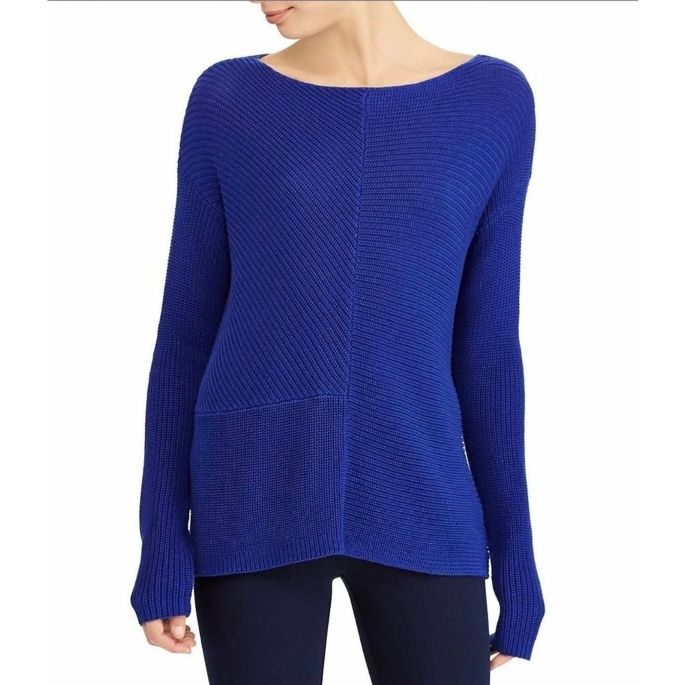 Lauren Ralph Lauren Sweater Women Petite Small PS Purple Knit Cotton Blend